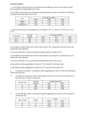 Exercises chapter 3 - Tutorial Works - Exercises(UNGROUPED DATA) 1 ...