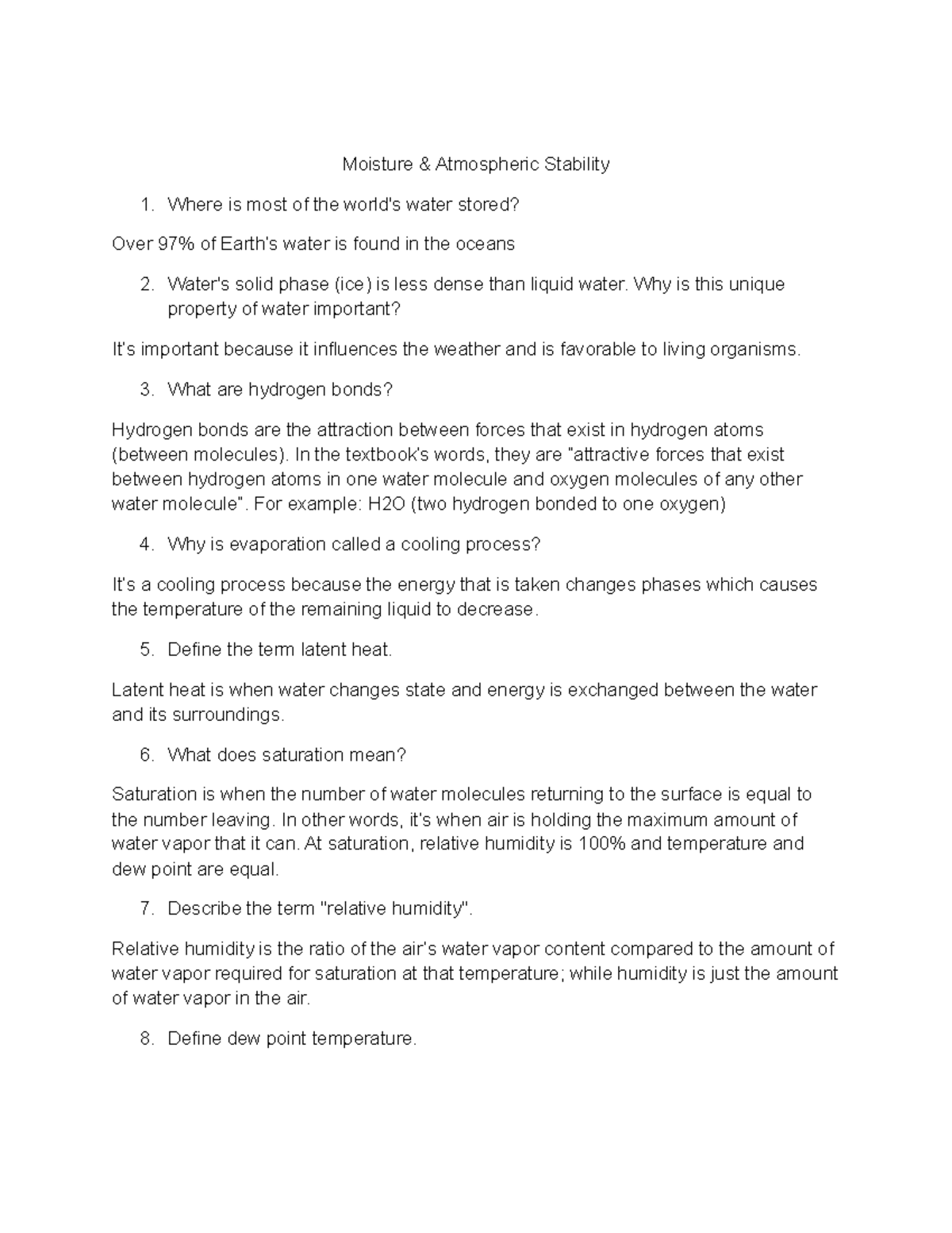 Ch 4 Moisture And Atmospheric Stability - Moisture & Atmospheric ...