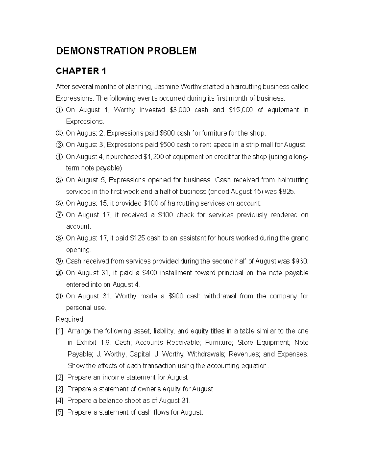 Chapter 1 Demonstration Problems Edited - DEMONSTRATION PROBLEM CHAPTER ...