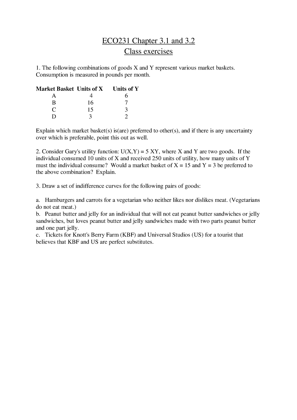 2023 ECO231 Chapter 3 Week 2 Exercises - ECO231 Chapter 3 And 3. Class ...