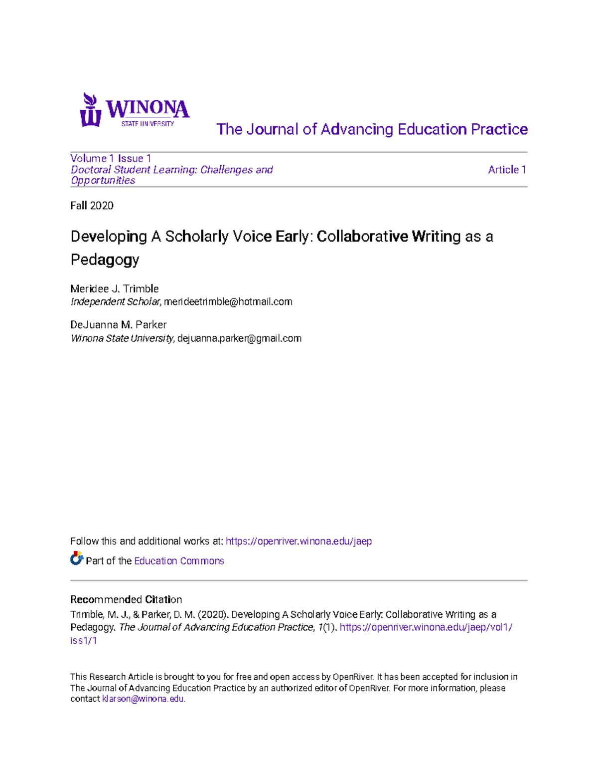 developing-a-scholarly-voice-early-collaborative-writing-as-a-pedagogy