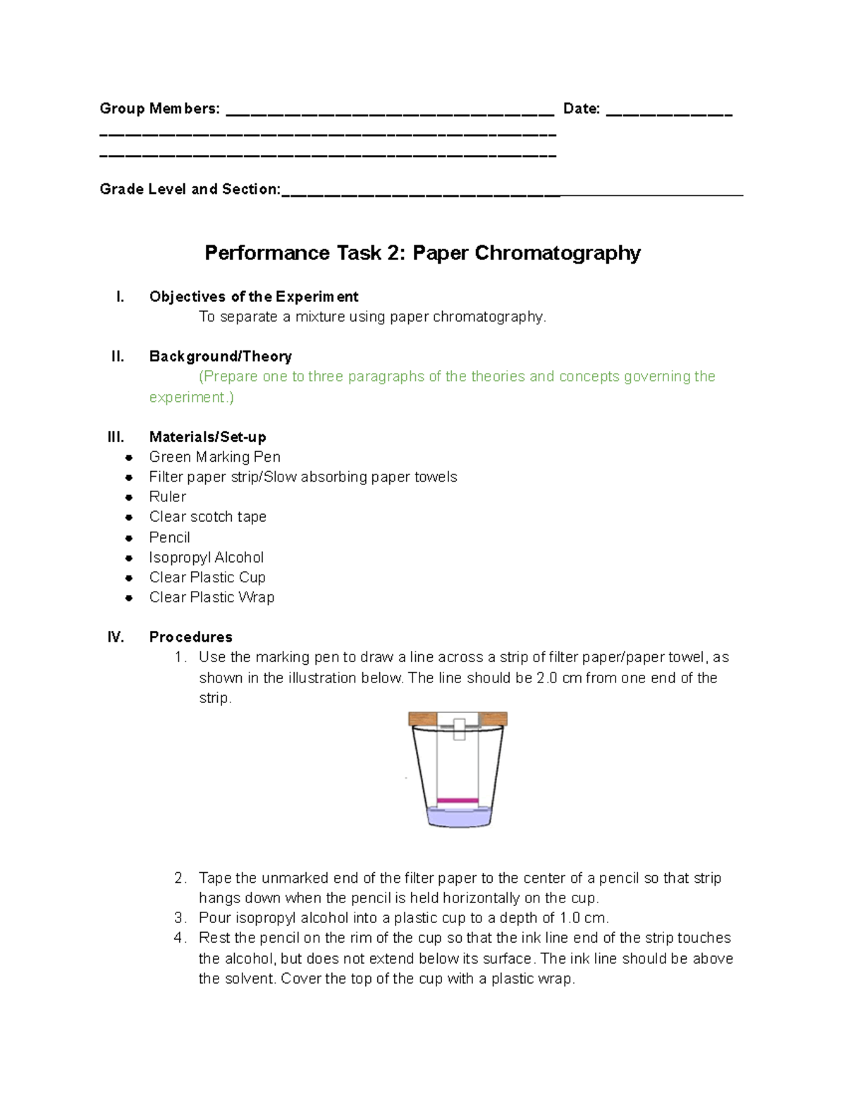 PT 2 Separating Mixtures - Group Members ...