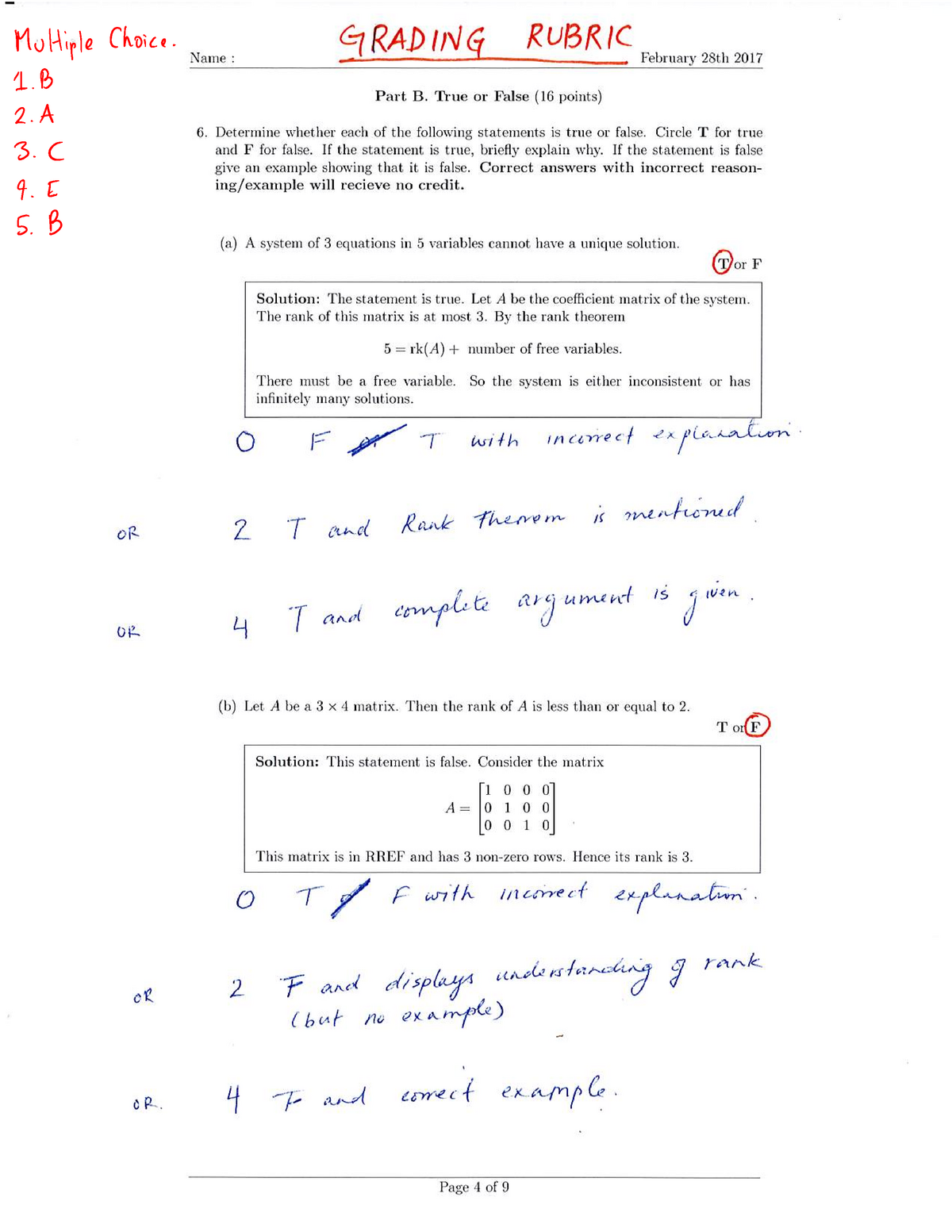 Midterm Grading Rubric - Calculus 1000A/B - Studocu