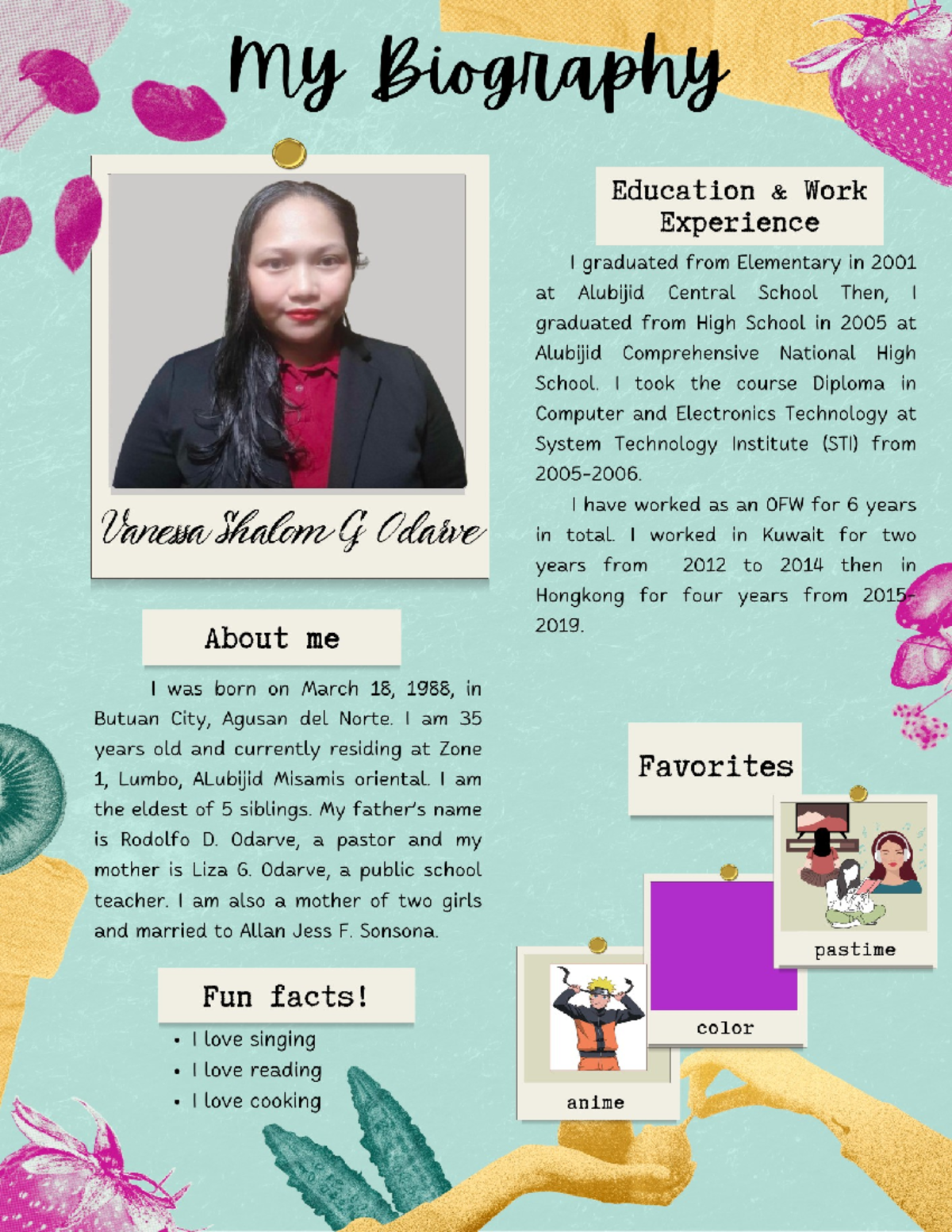 Biography - Bachelor of Elementary Education - Studocu