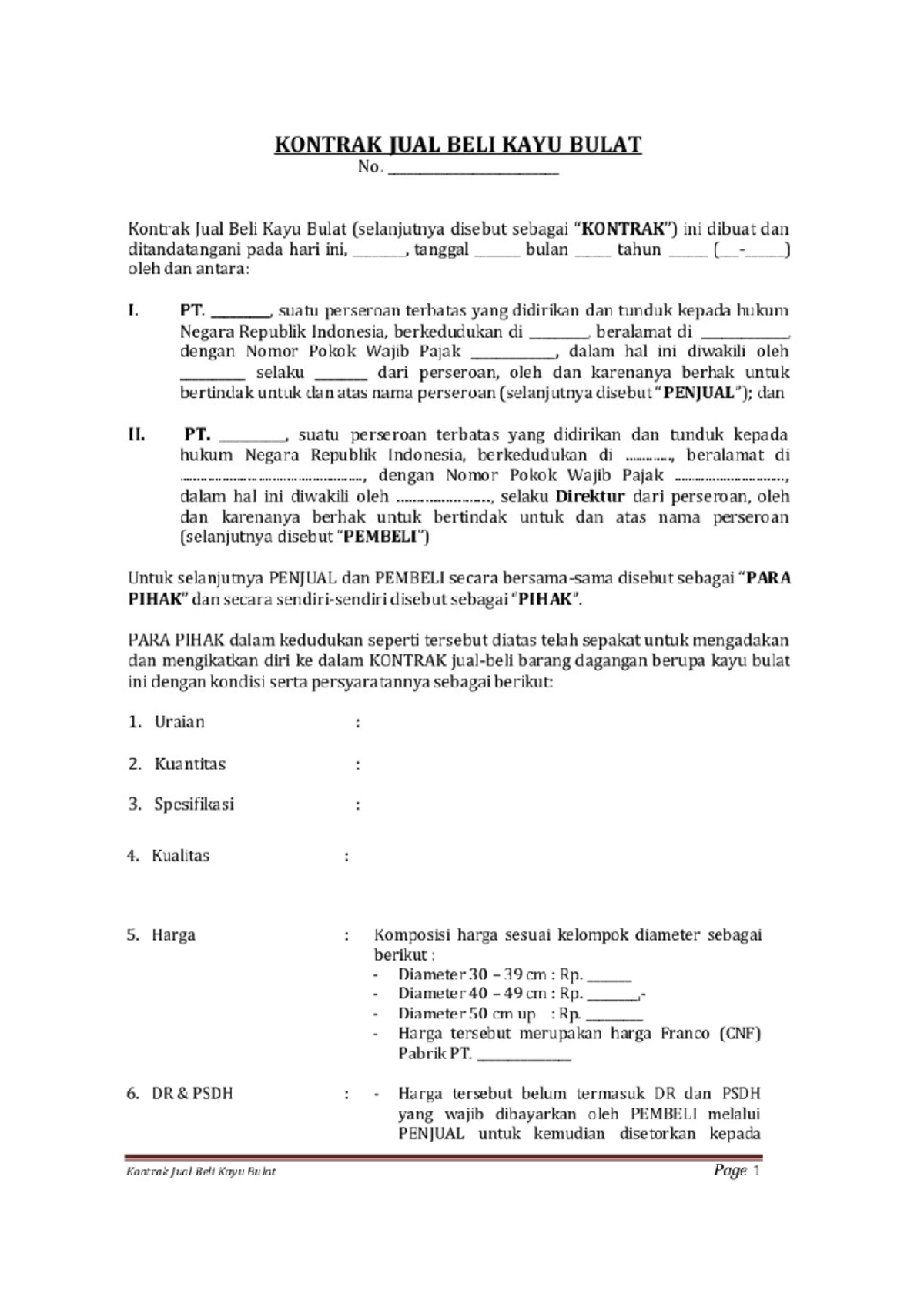 Contoh Templat Jual Beli Kayu Pendidikan Agama Katolik 2021 2 Studocu
