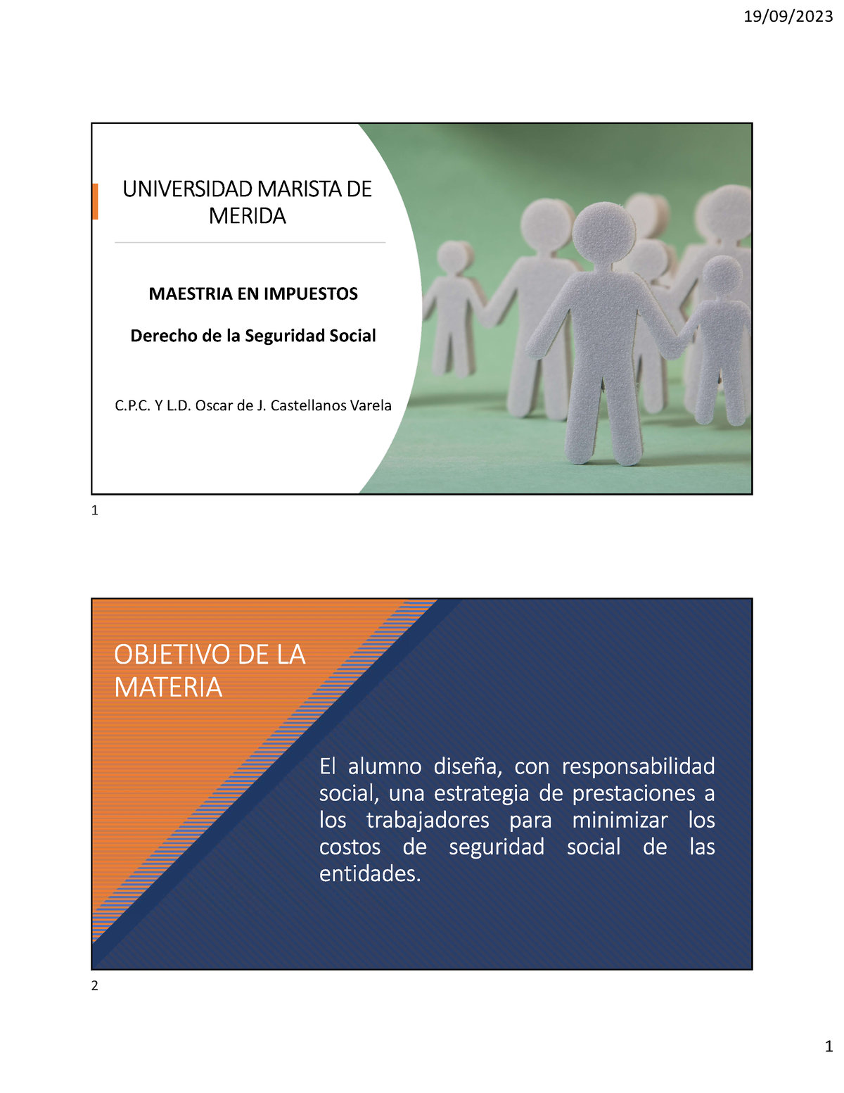 Material Derecho De La Seguridad Social Universidad Marista De Merida Maestria En Impuestos 7438