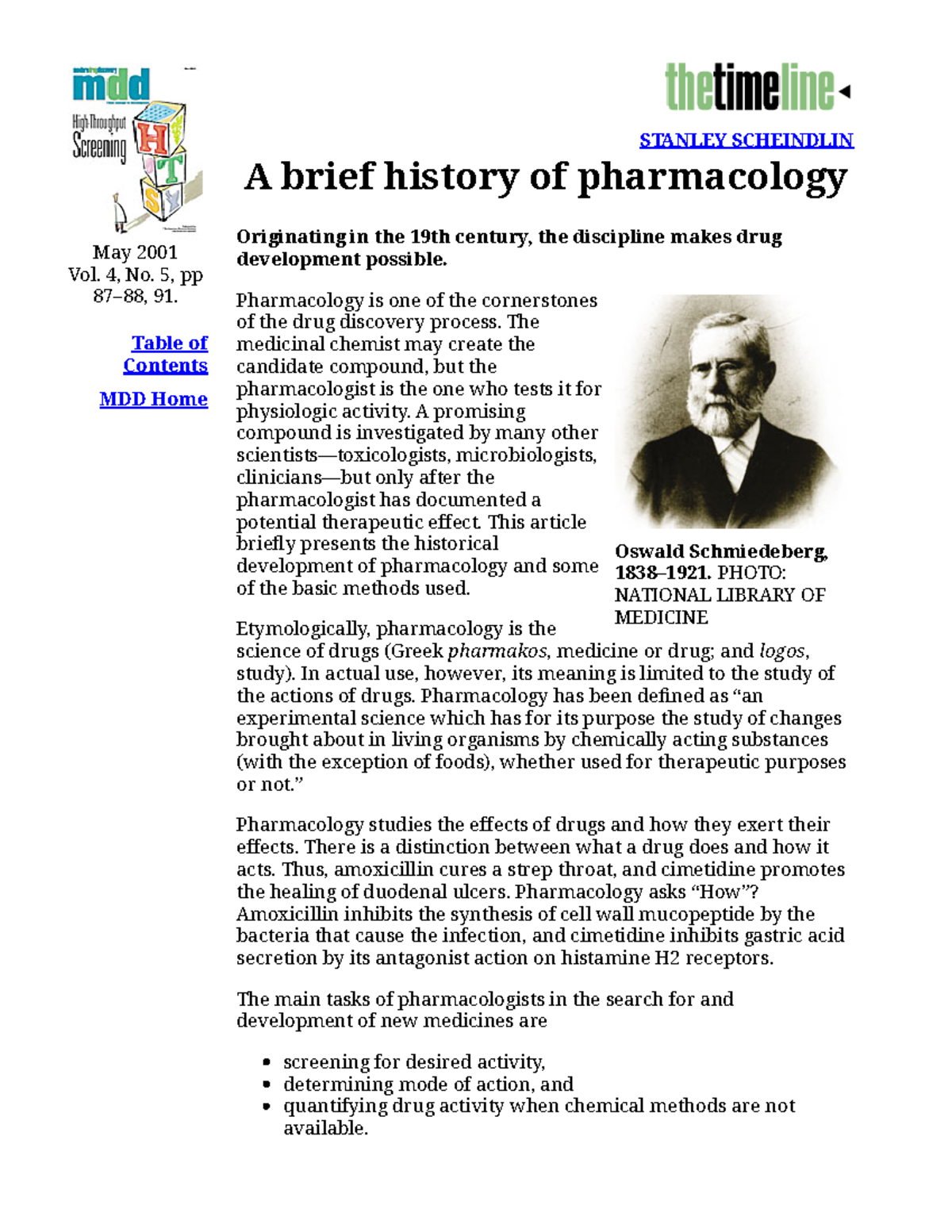 A brief history of pharmacology - Oswald Schmiedeberg, 1838–1921. PHOTO ...