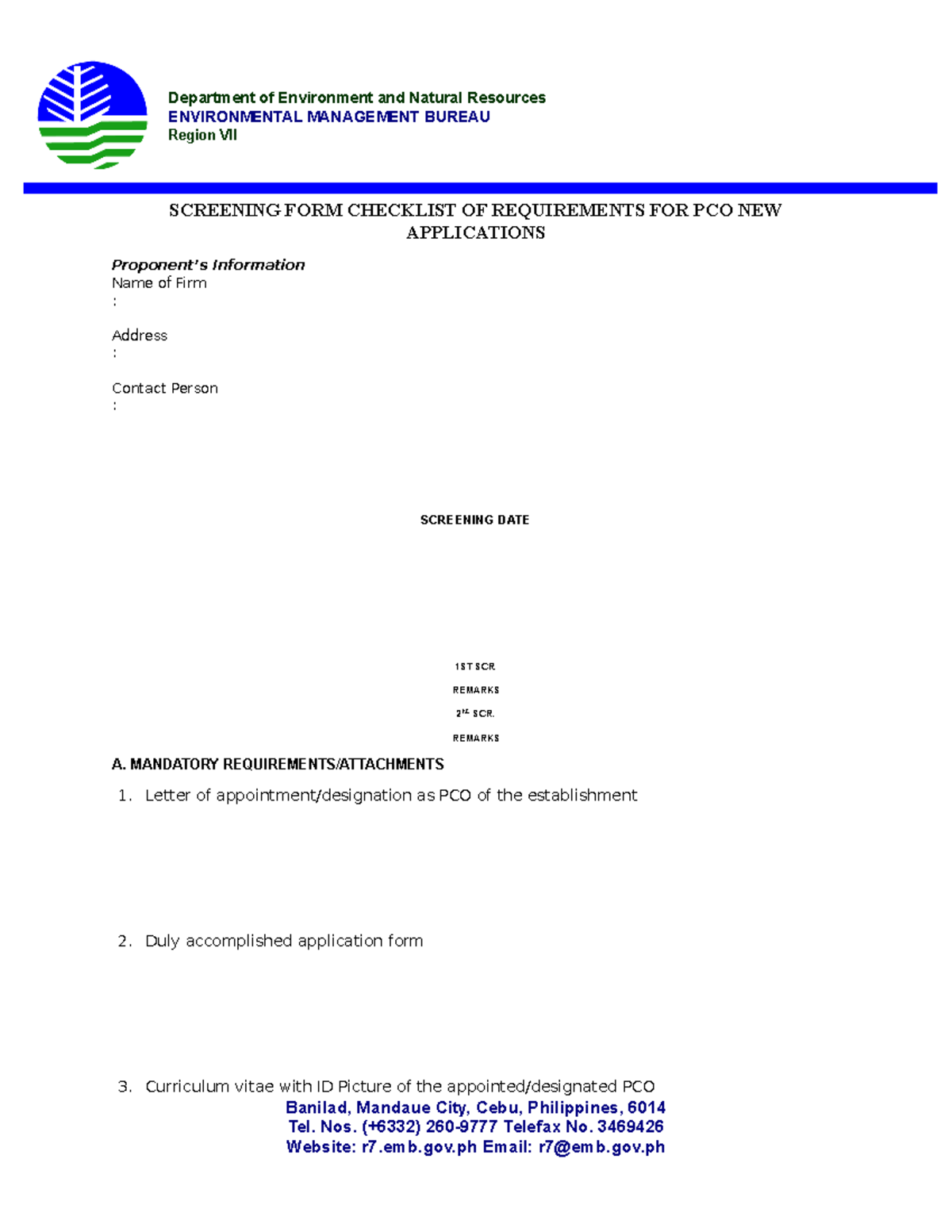 pco-new-application-screening-form-proponent-s-information-name-of-firm-screening-form