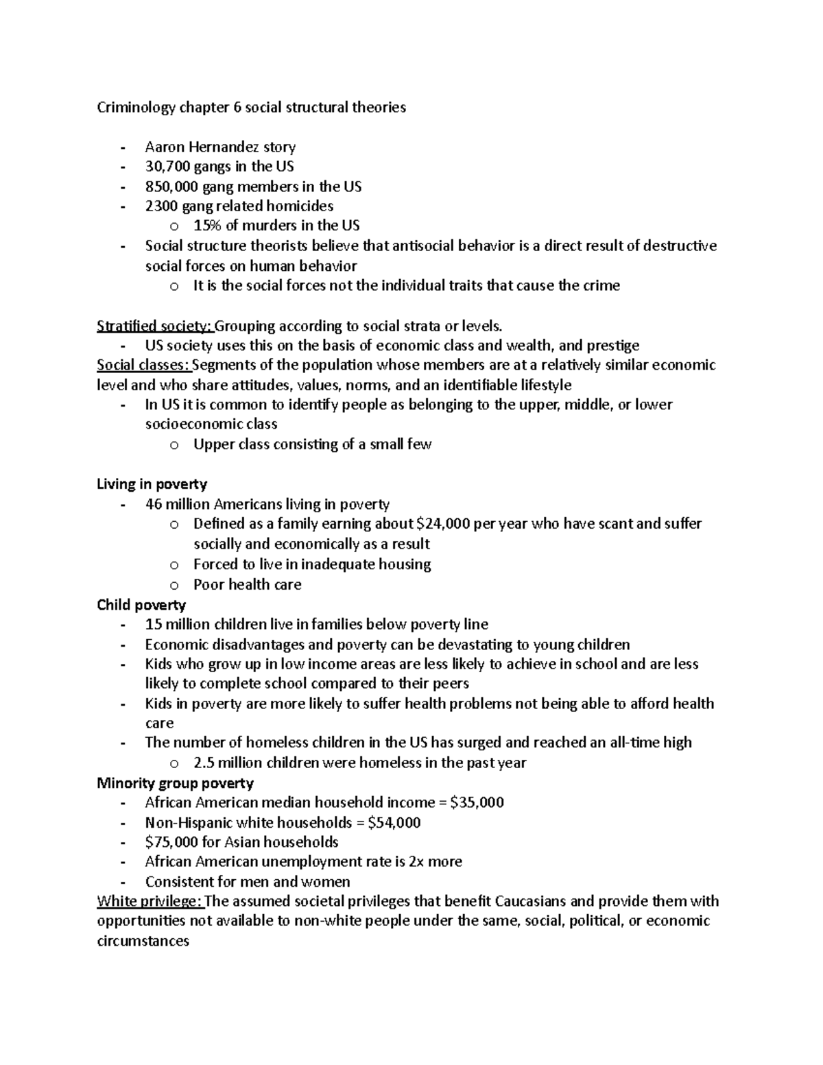 Criminology Chapter 6 Social Structural Theories - Criminology Chapter ...