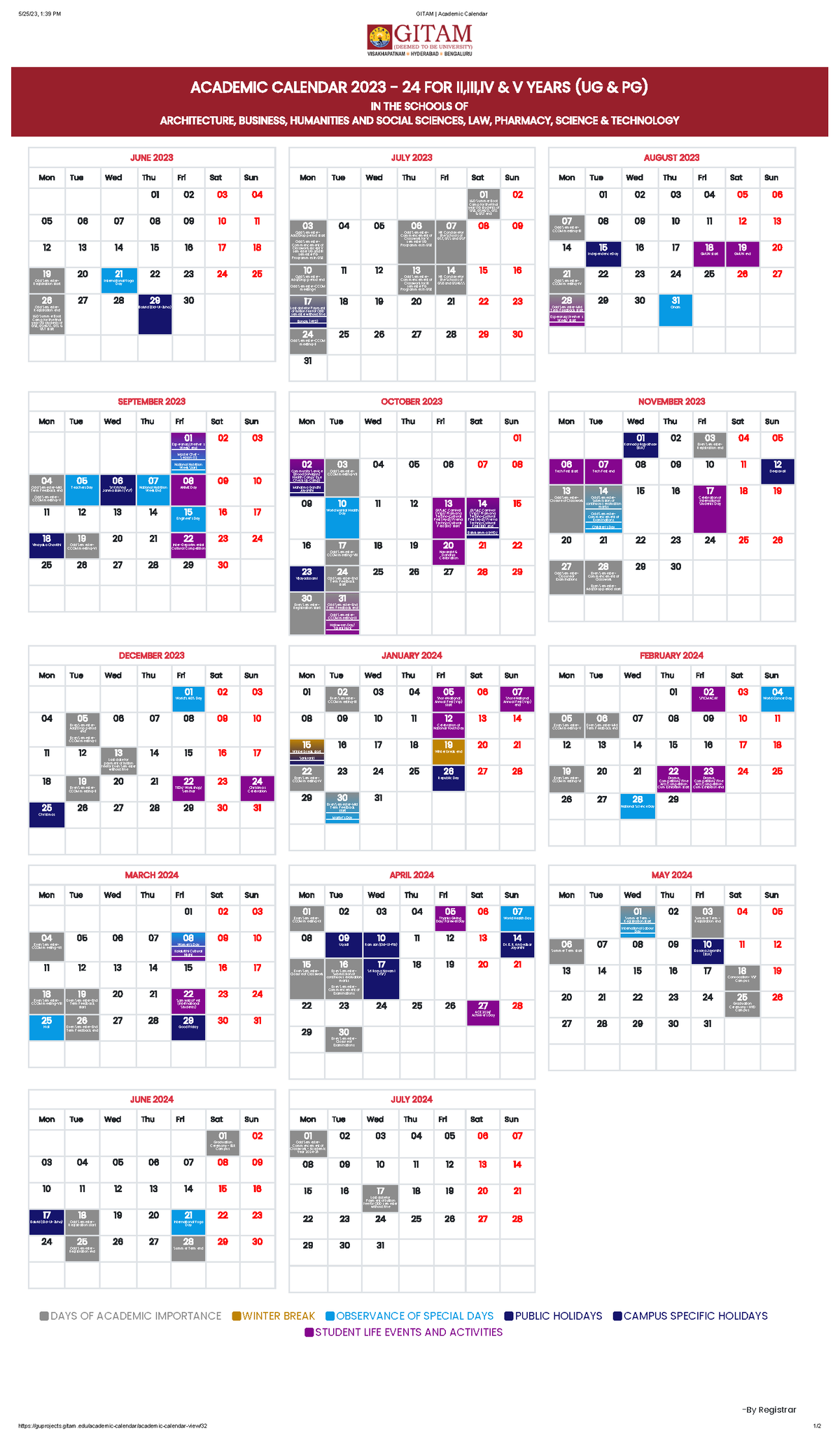 Academic Calendar 202324 A.Y Adaptive Reuse & Retrofit of Buildings