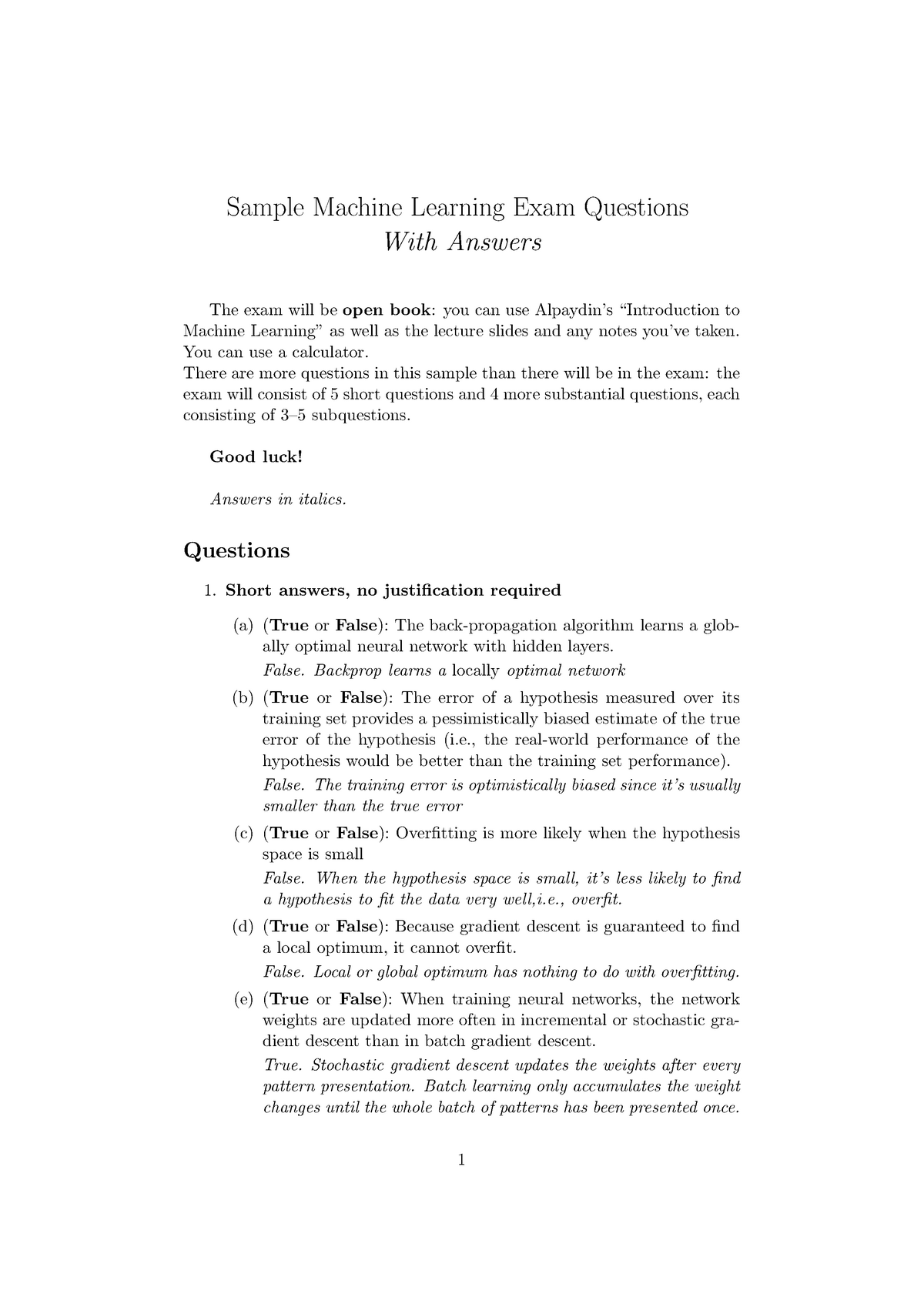 Sample/practice exam 10 June 2013, questions and answers Sample Machine Sns-Brigh10