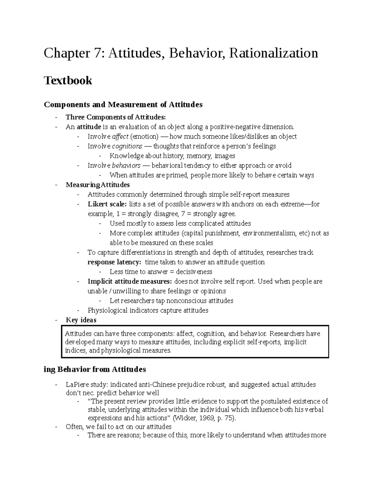 Unit 2 Exam Social Psych - Chapter 7: Attitudes, Behavior ...