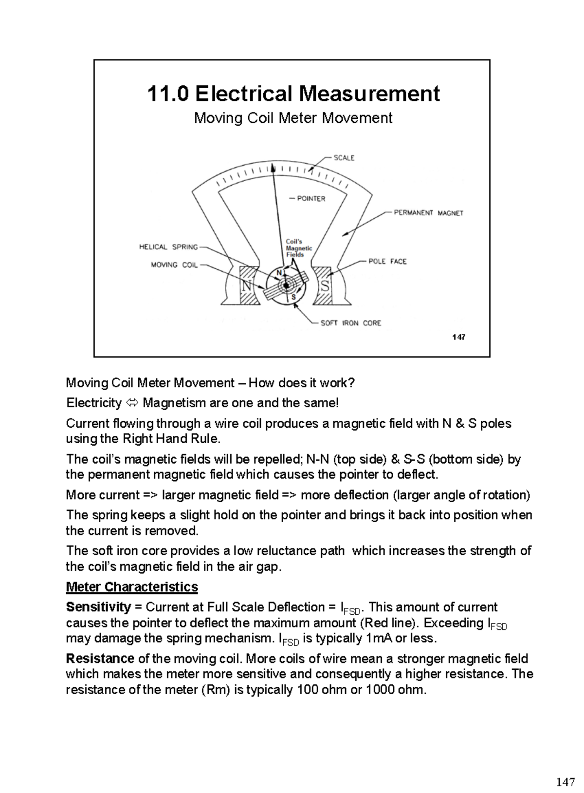 11 Electrical Measurement 11 Electrical Measurement Moving Coil