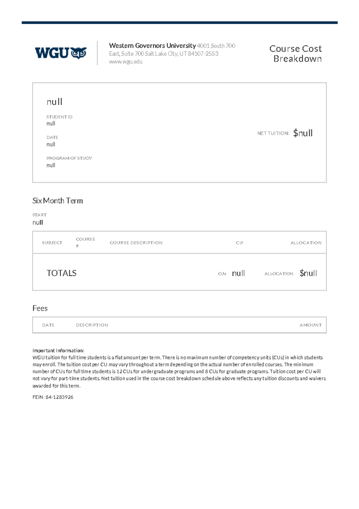 1321582 Course Cost Breakdown Term 202002 - Course Cost Breakdown null ...