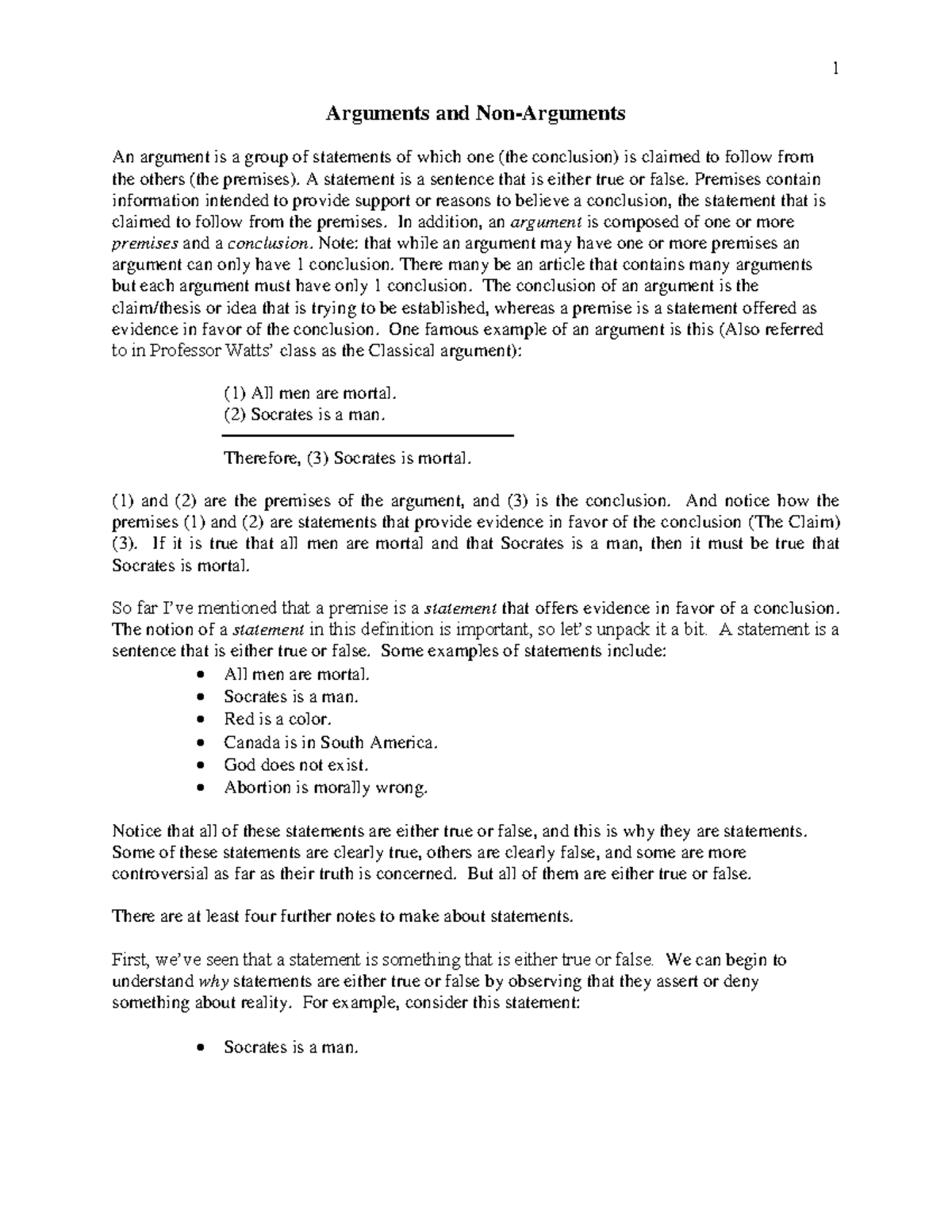 Handout#1 - This handout has all of the definitions and answers to the ...