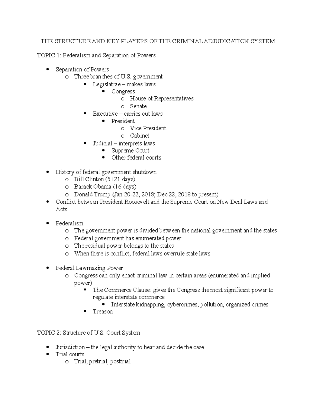 The Structure and Key Players of the Criminal Adjudication System - THE ...