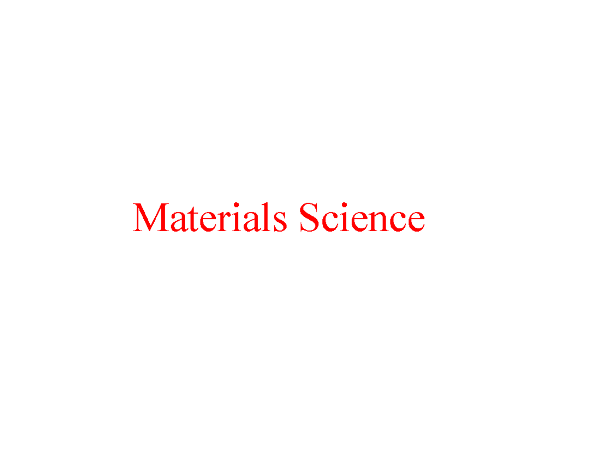 Materials Science-Unit 1 - Materials Science Introduction ...