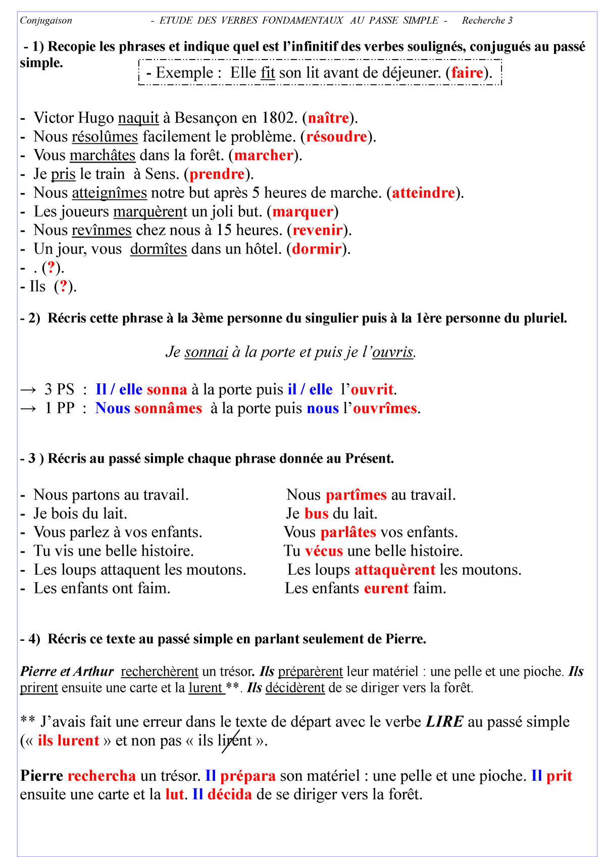 conj-pass-simple-recherche-3-correction-conjugaison-etude-des