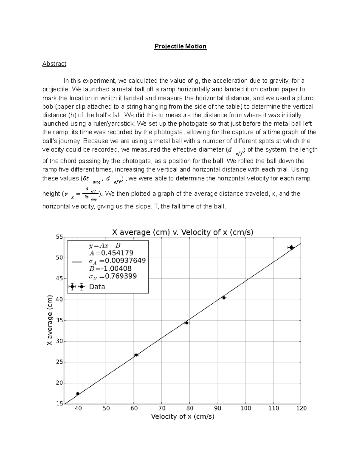 PHY 121 Lab 4 Stony Brook University, Physics for the Life Sciences