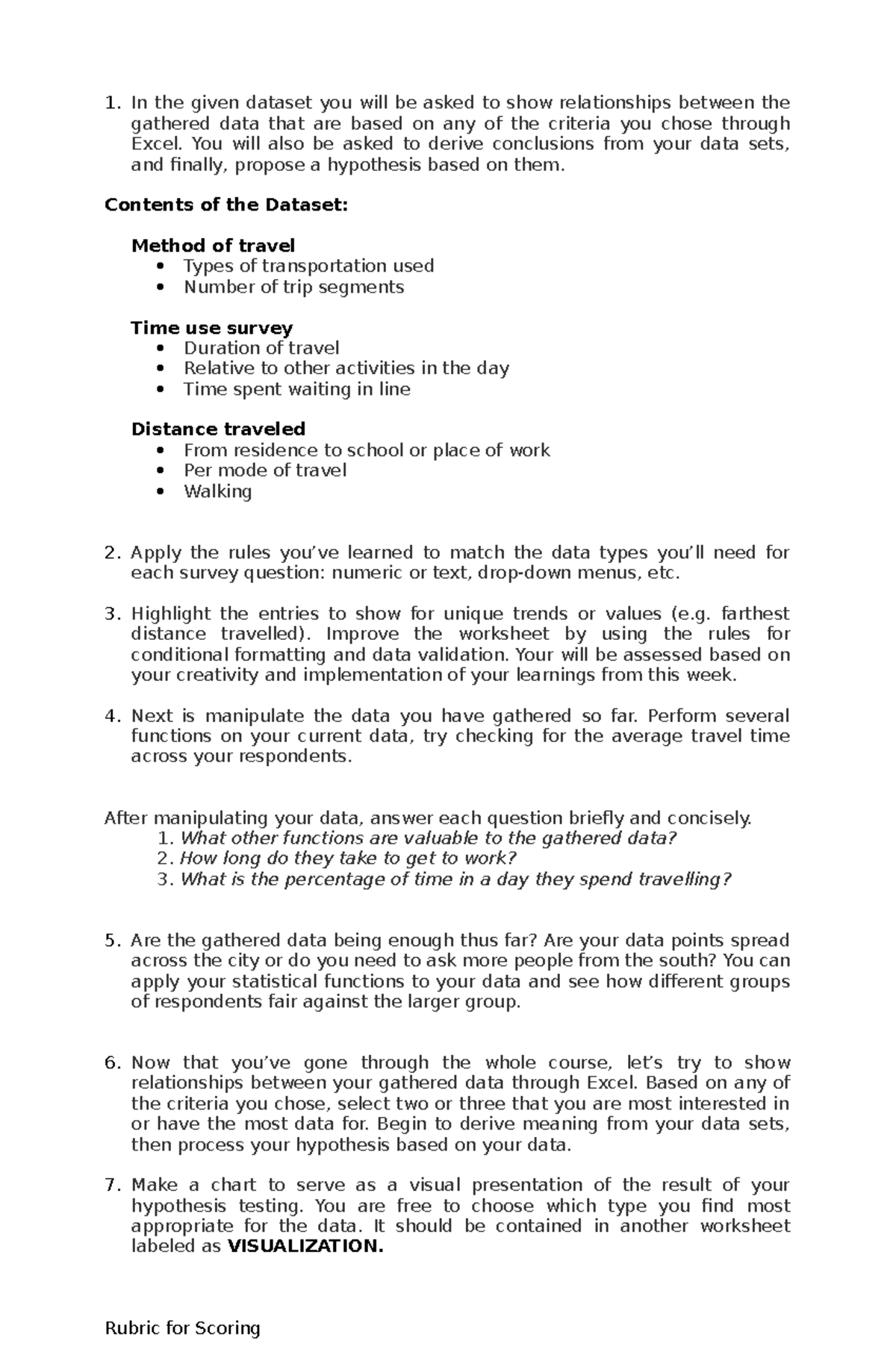 Instruction-Guide for Excel - 1. In the given dataset you will be asked ...