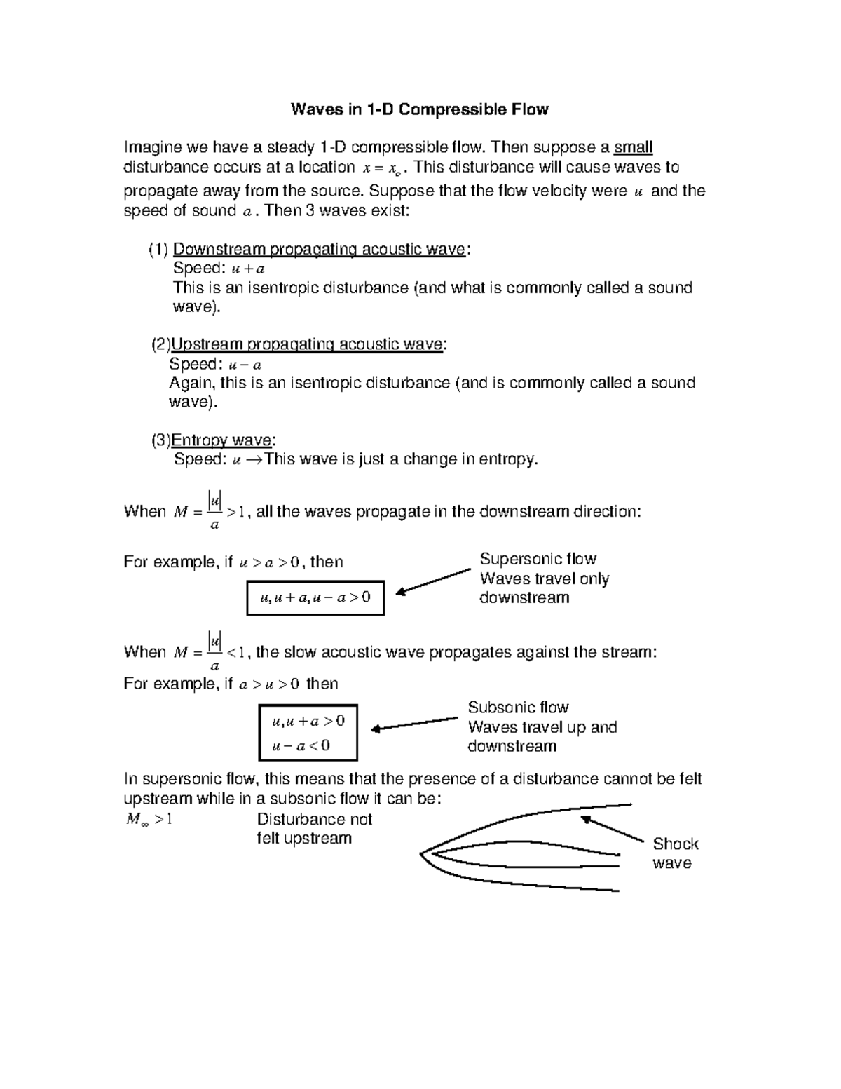 16100 lectre 40 cj - Waves in 1-D Compressible Flow Imagine we have a ...