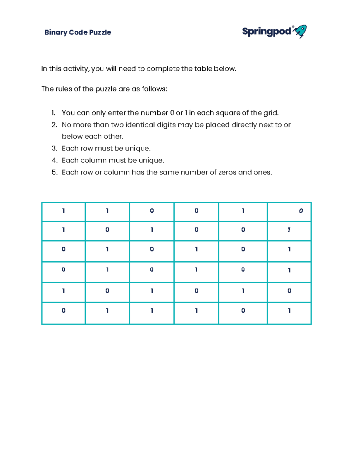 37Activity Binary Code Puzzle 210504125949-230220-130237 - Binary Code ...