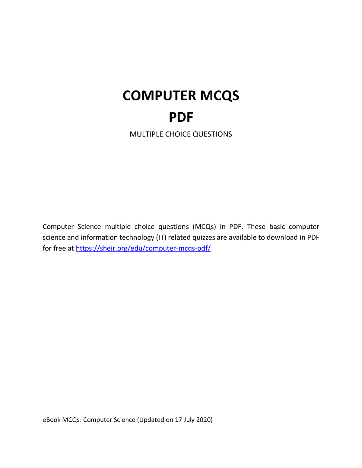 Computer-mcqs - These Are MCQ's For Computer - COMPUTER MCQS PDF ...