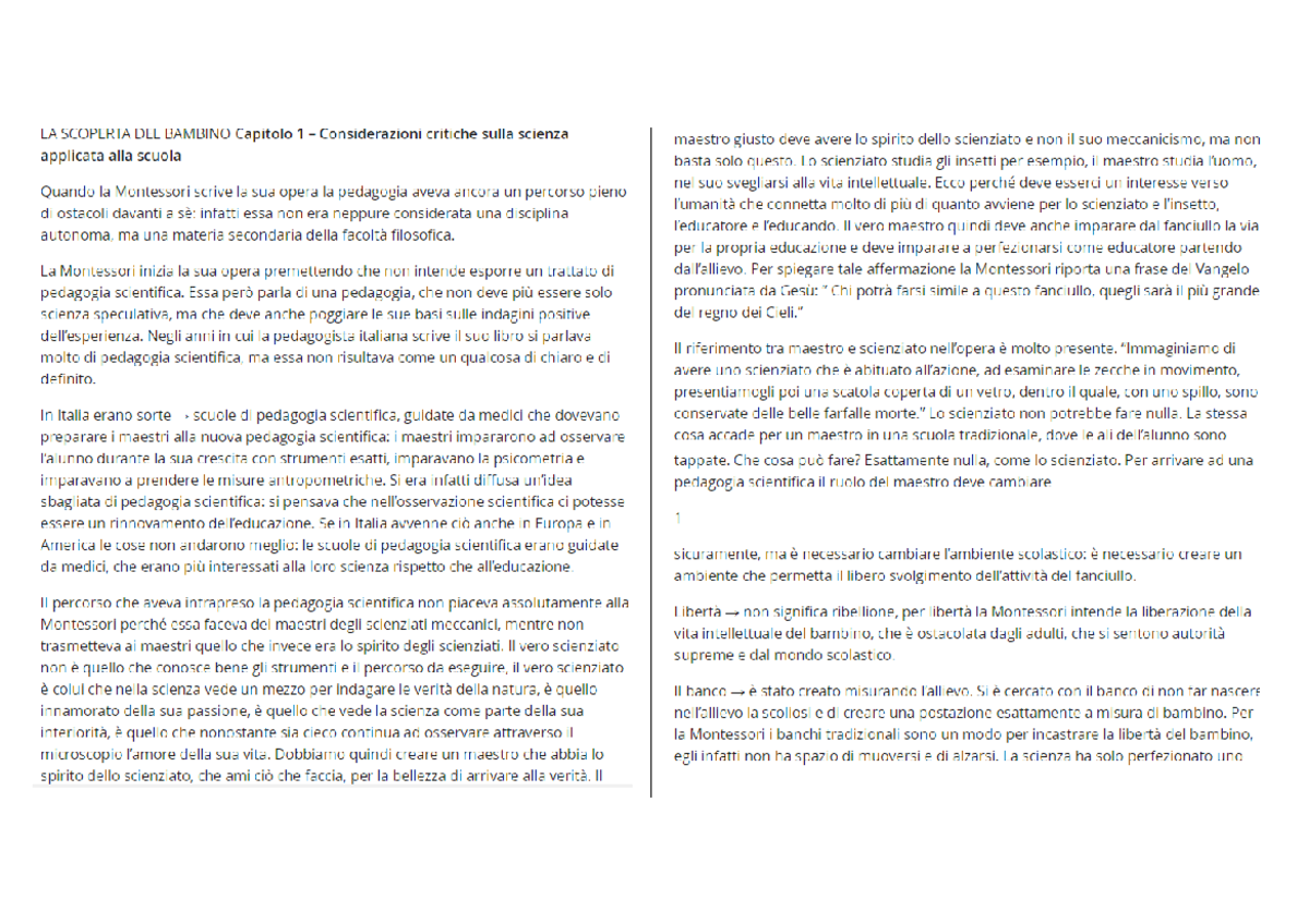 LA Scoperta DEL Bambino PDF Scienze della formazione e della