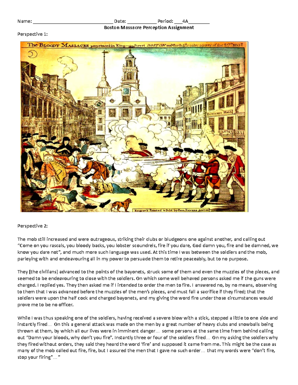 conclusion for boston massacre essay