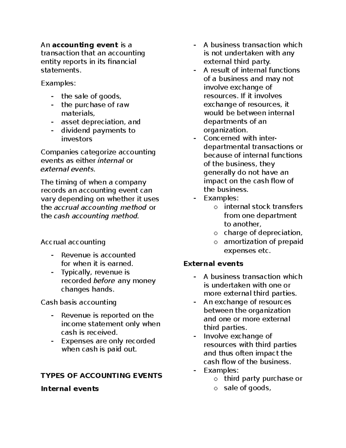 CFAS Reviewer - wengwong - An accounting event is a transaction that an ...