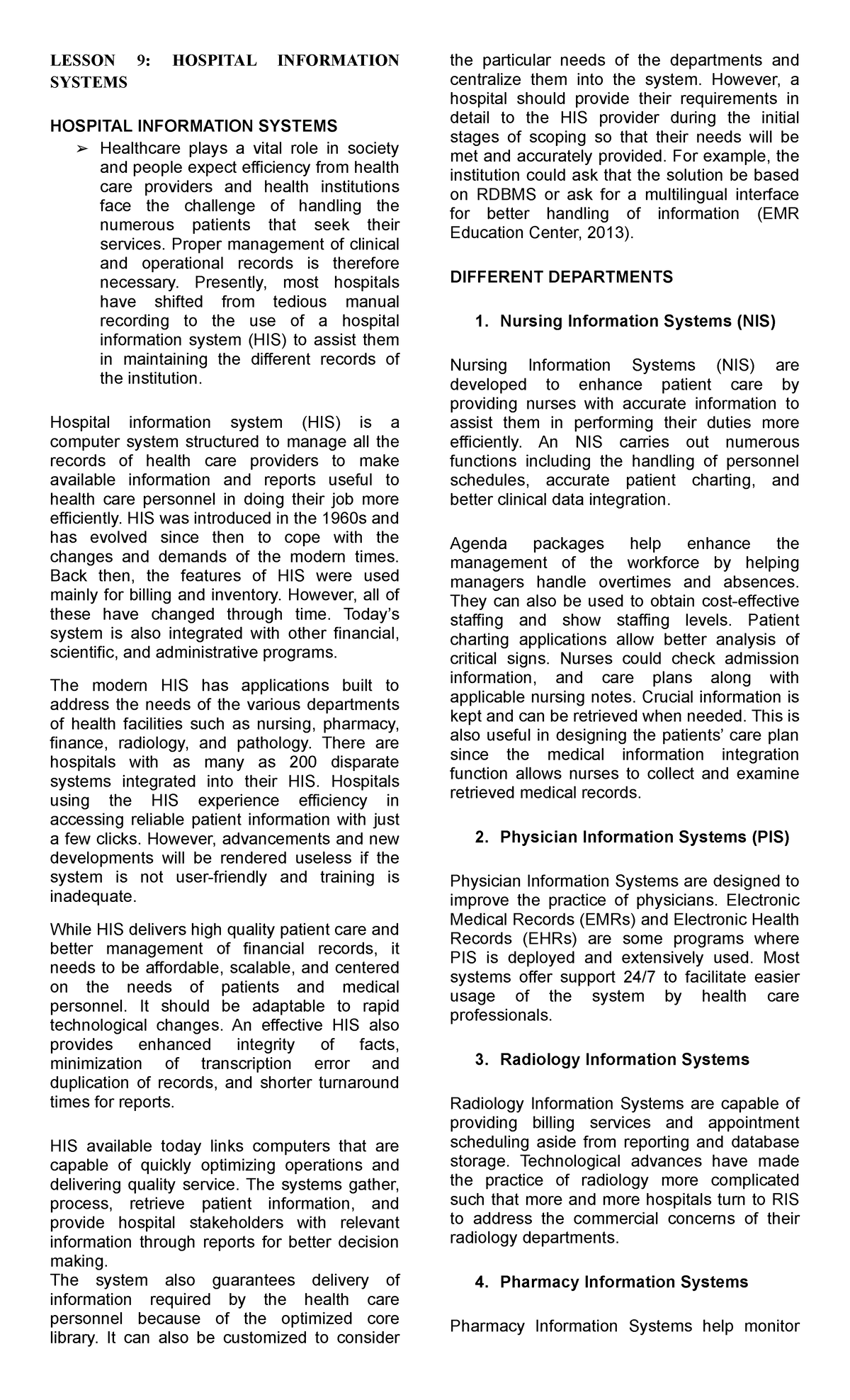 lesson-9-hospital-information-systems-lesson-9-hospital-information