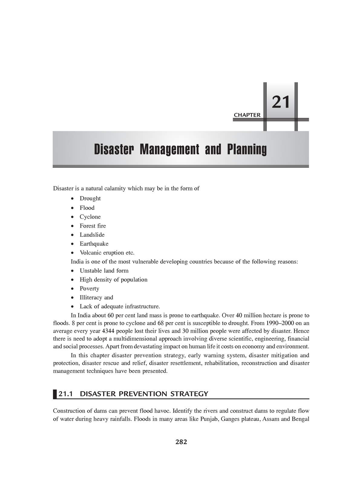 Disaster Management and Planning - CHAPTER Disaster Management and ...
