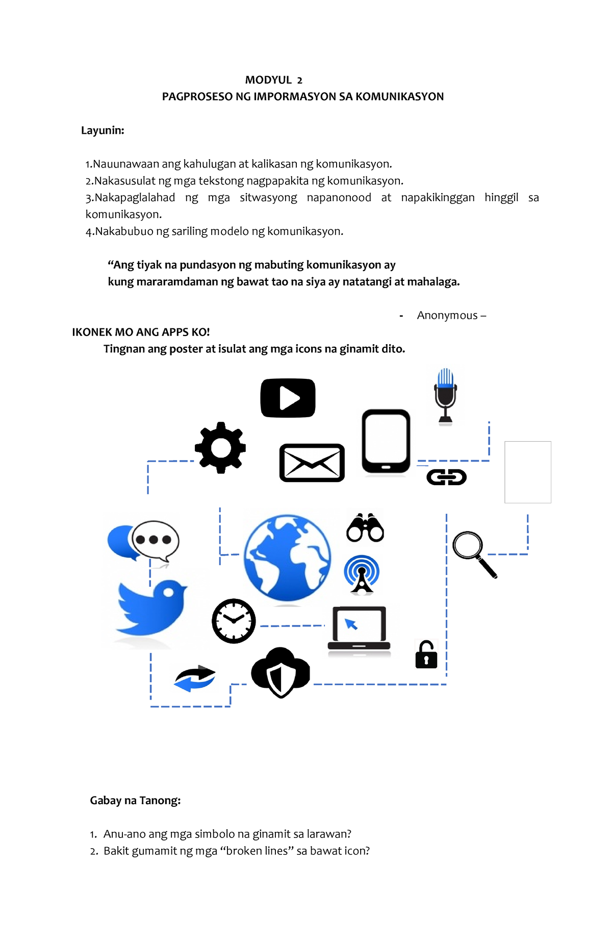 This Summary Module Is Intended For Malayuning Komunikasyon Sa Wikang ...