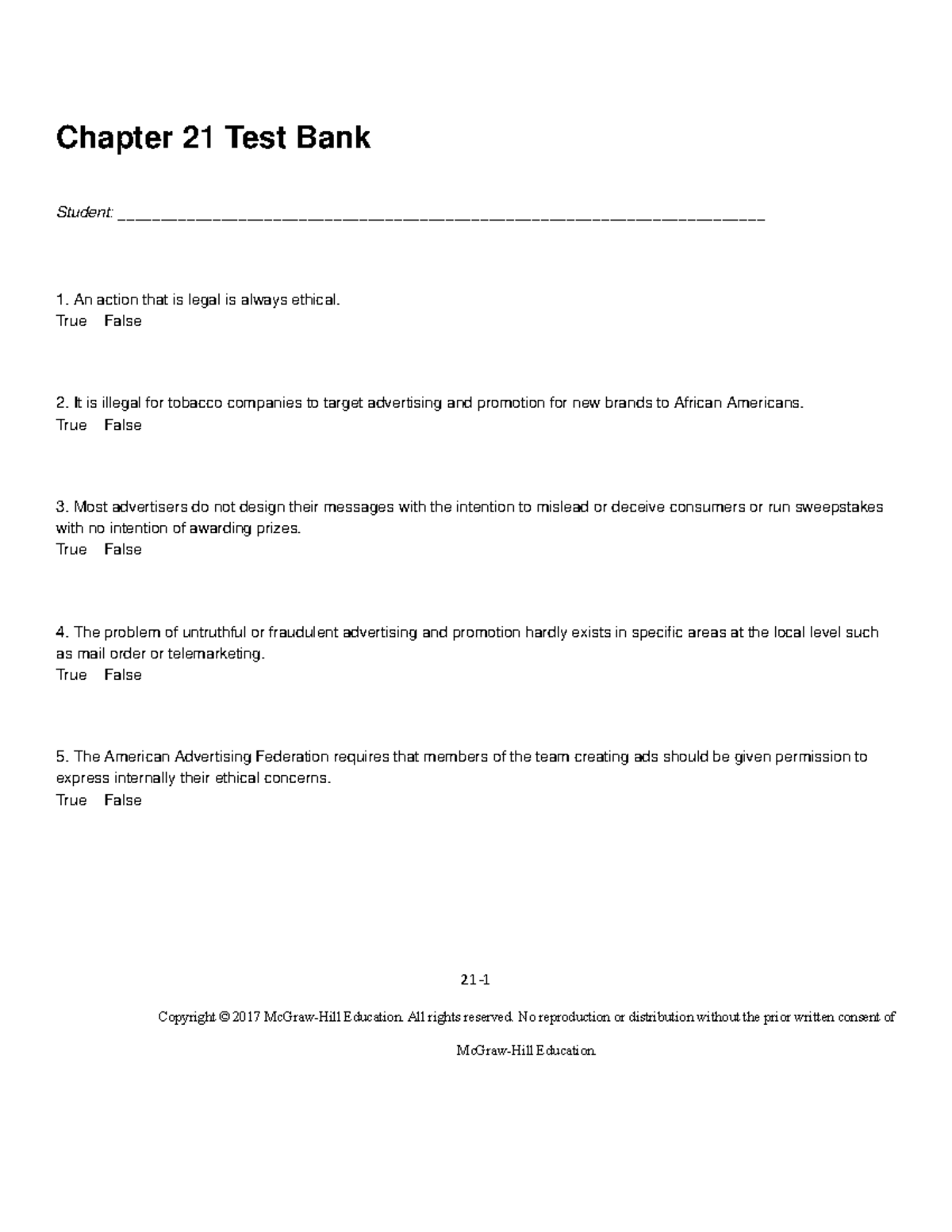 Chapter 21 Test Bank - Chapter 21 Test Bank Student: - Studocu