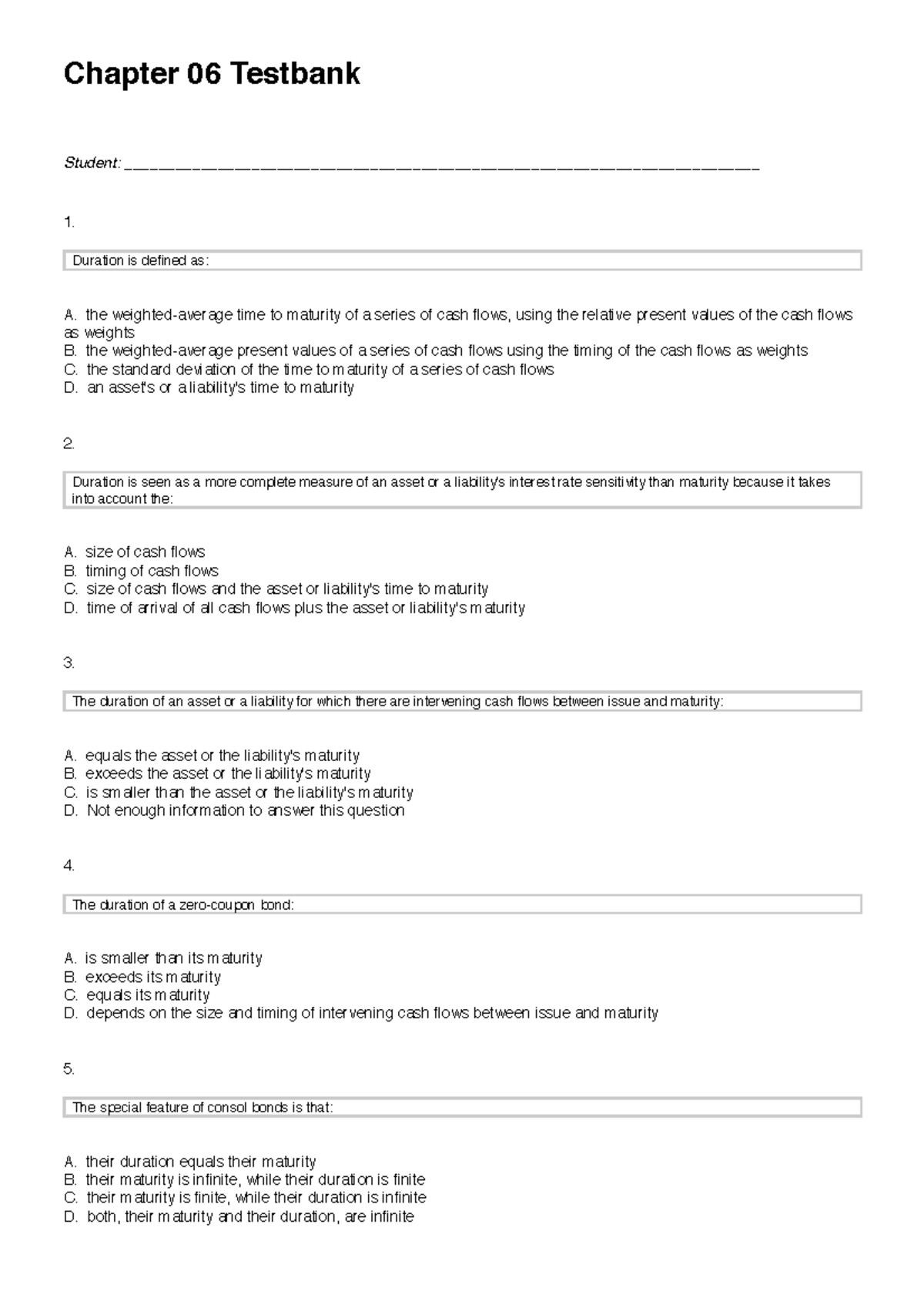 Chapter 06 Testbank - Chapter 06 Testbank _Student: - Studocu