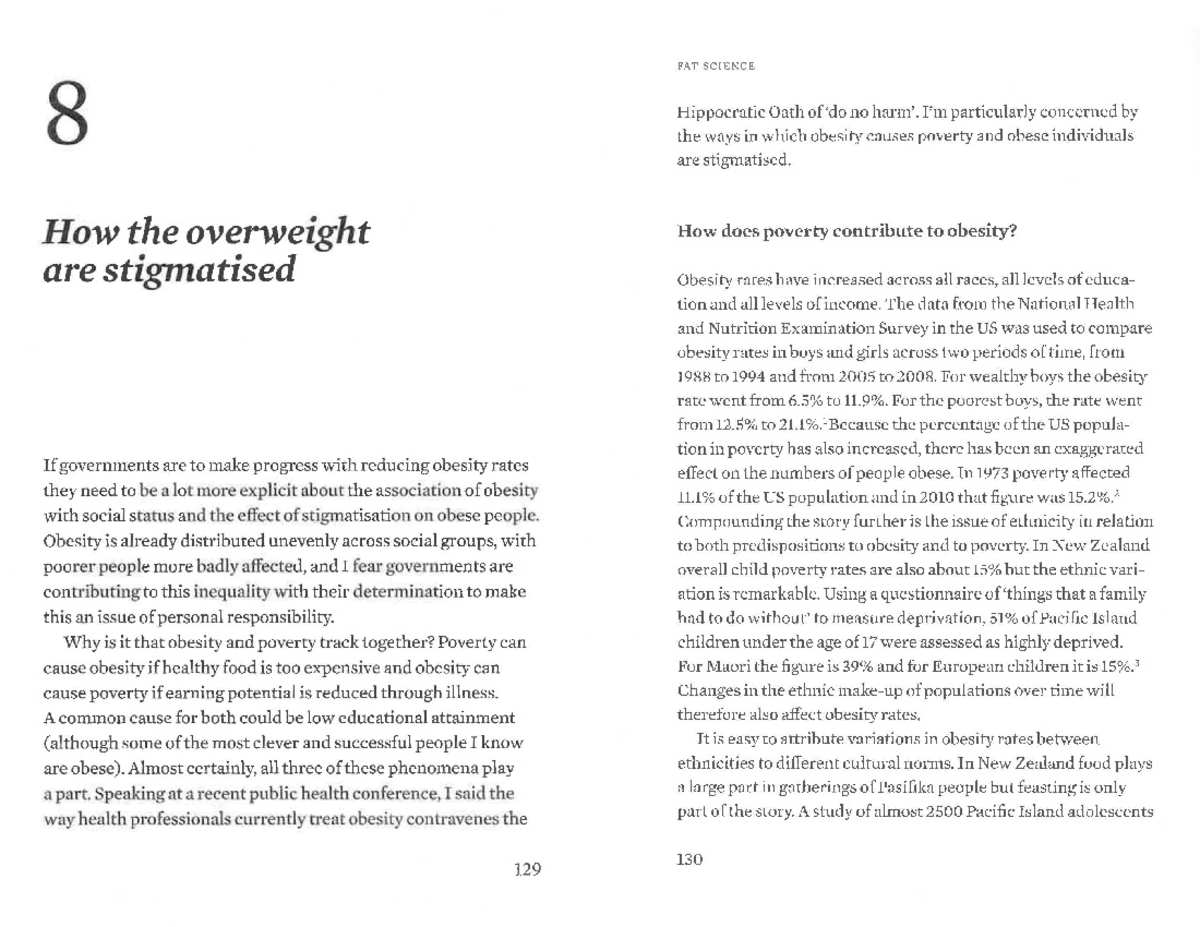2nd Reading - 8 How the overweight are stigmatised If governments are ...