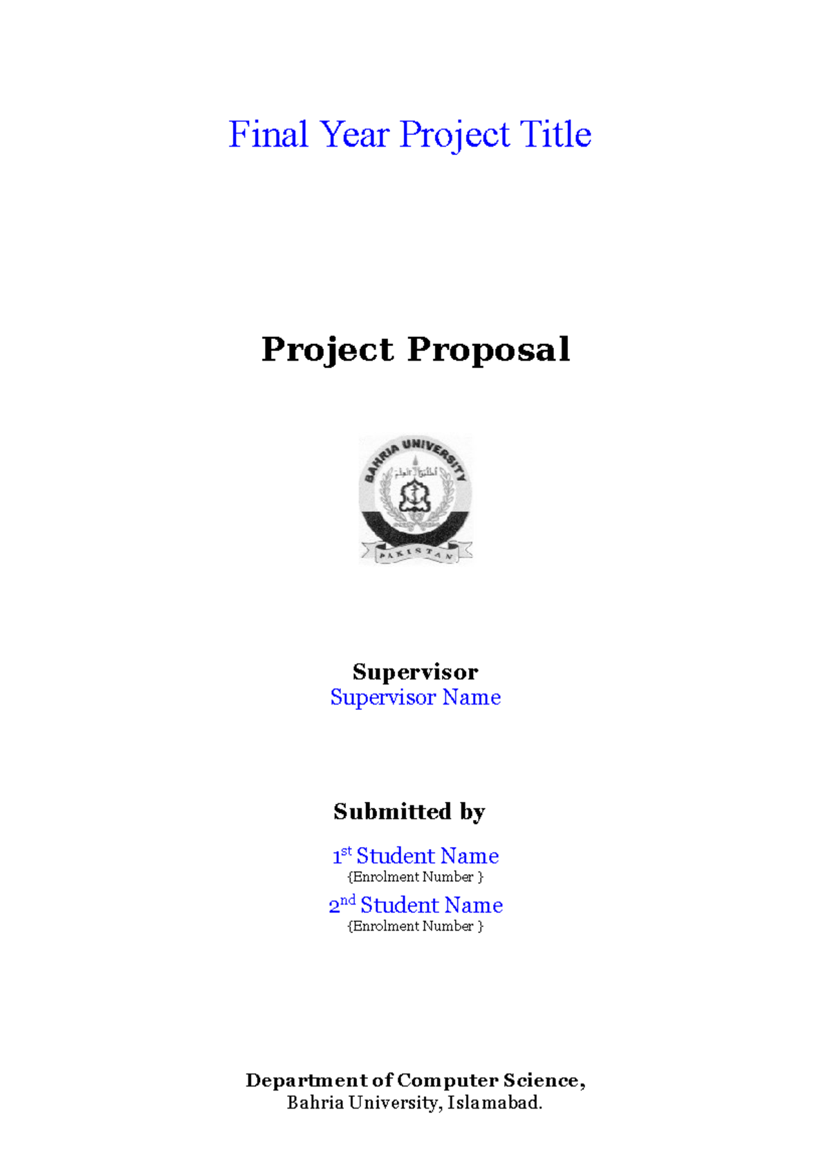 Project-Proposal-Template - Final Year Project Title Project Proposal ...