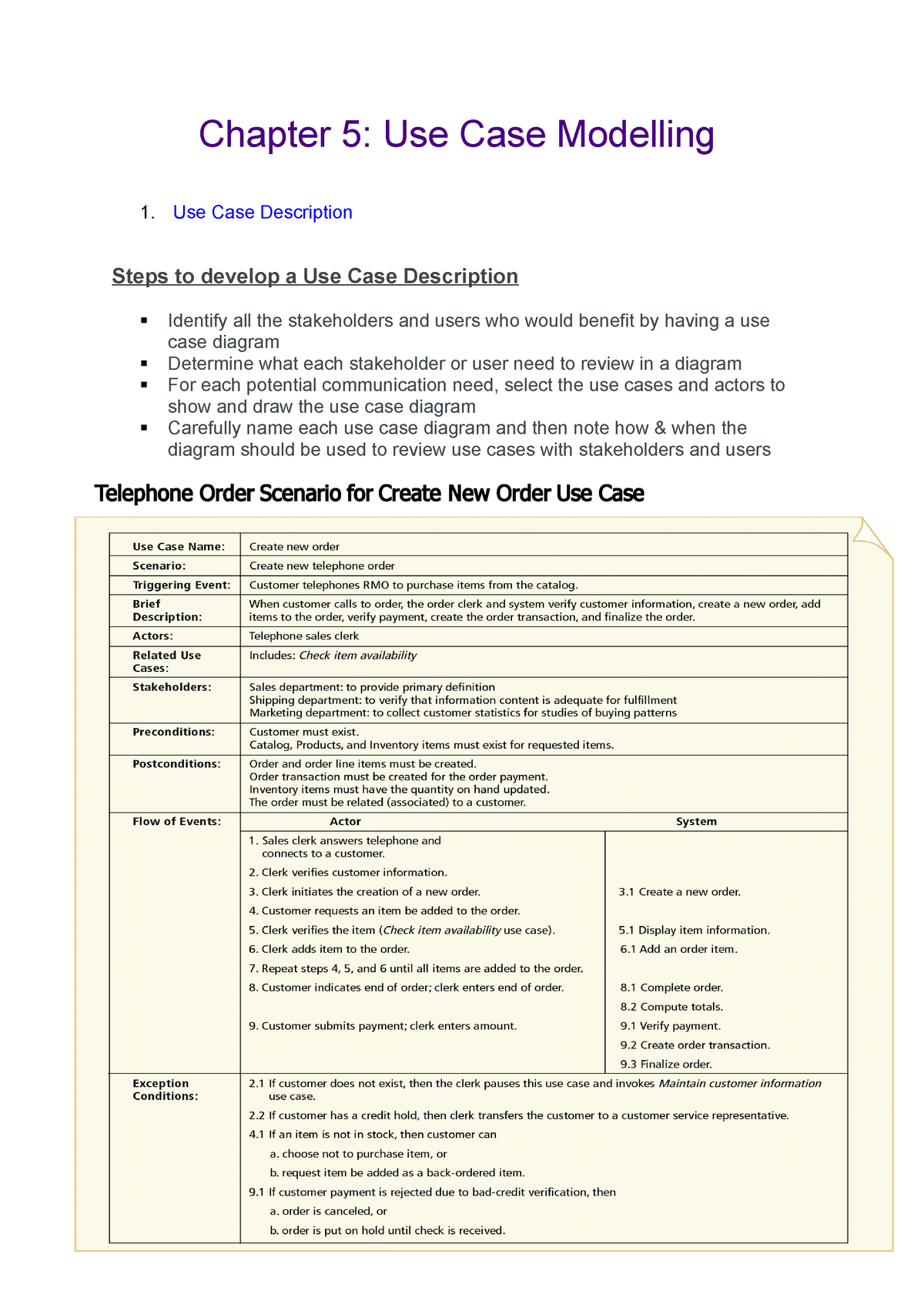 Chapter 5 - Use Case Modelling - Chapter 5: Use Case Modelling Use Case ...