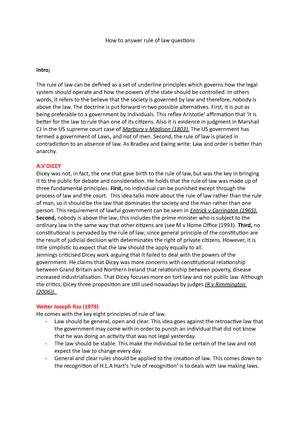 How To Answer Rule Of Law Questions 1 Property Law I Land Law Studocu