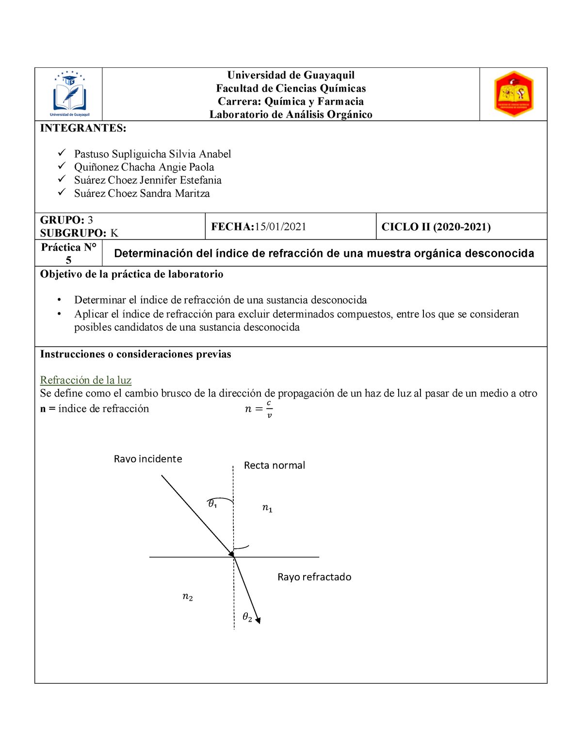 Informe 5 - Se llama índice de refracción absoluto 