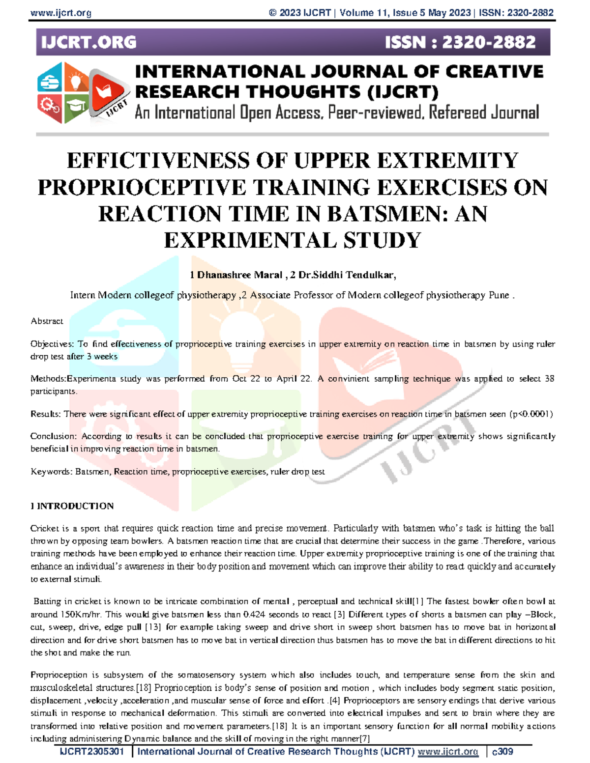 Effictiveness OF Upper Extremity Proprioceptive Training Exercises ON ...