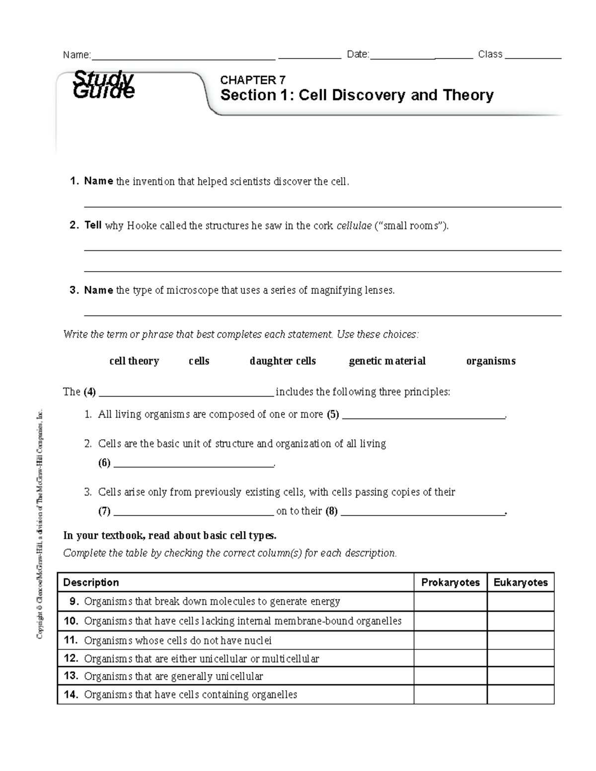 Alexzander Santiago - Study Guide Cellular Structure and Function ...