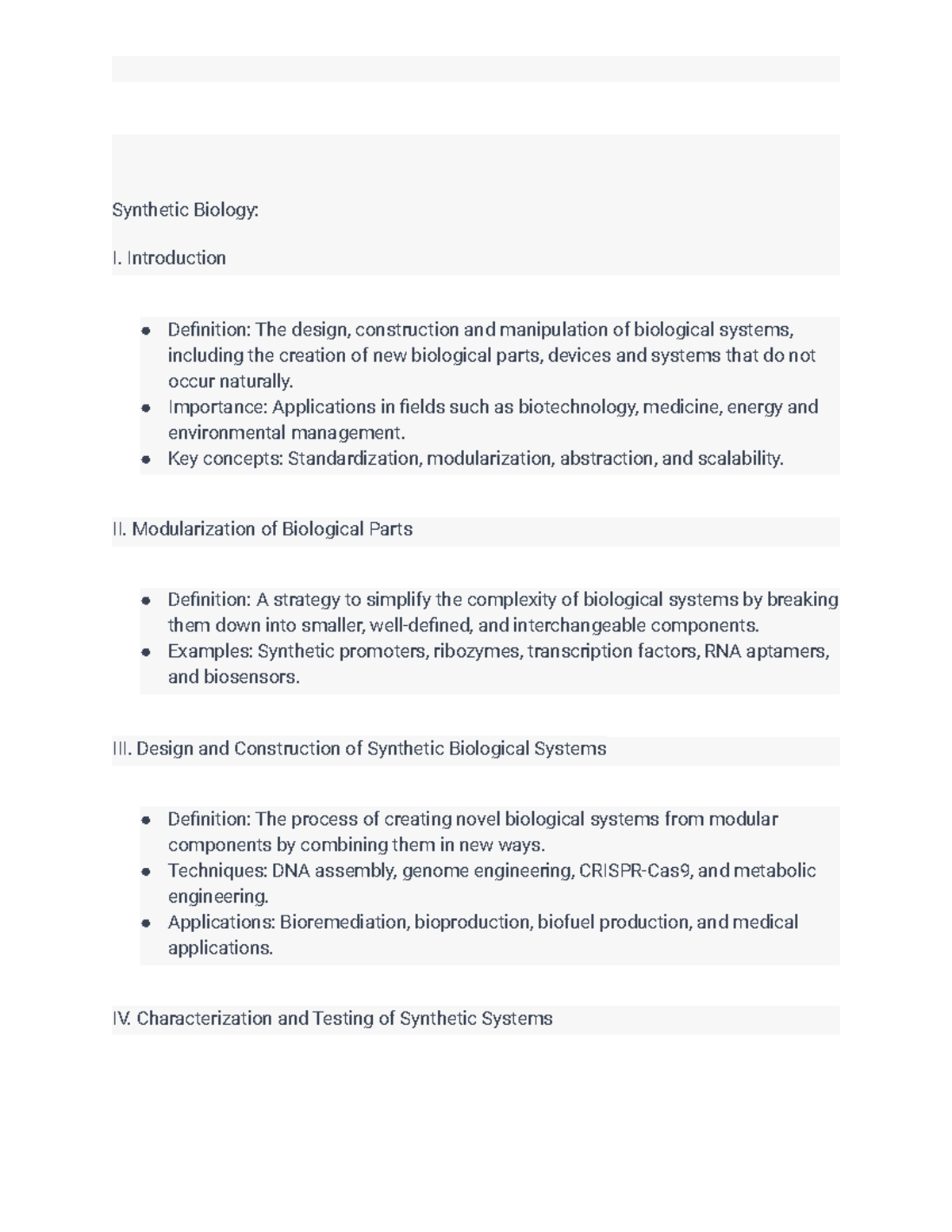 Synthetic Biology Introduction Definition The design, construction