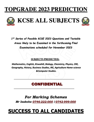 KCSE English Final Prediction 2023 - KCSE 2023 FINAL PREDICTION ENGLISH ...