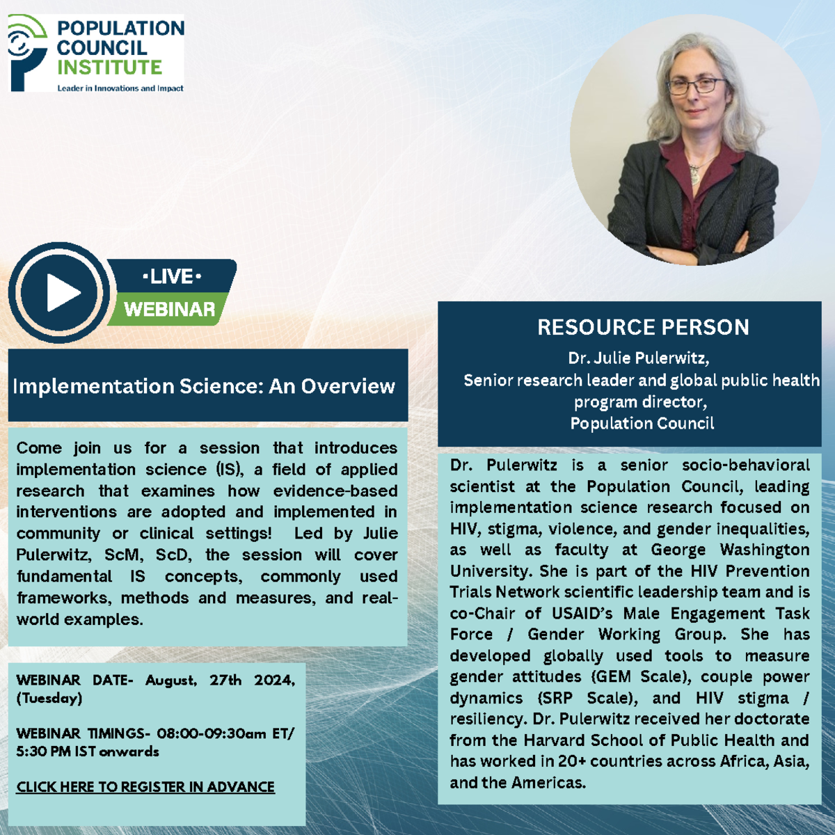 Implementation Science webinar flyer - Implementation Science: An ...