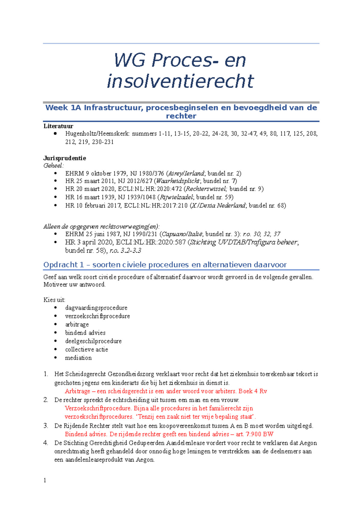 WG Burgerlijk Proces- En Insolventierecht - WG Proces- En ...