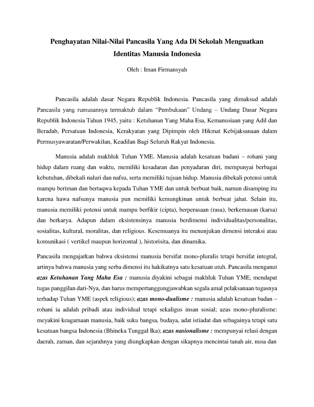 Topik 3 Aksi Nyata, Penghayatan Nilai - Nilai Pancasila - Penghayatan ...