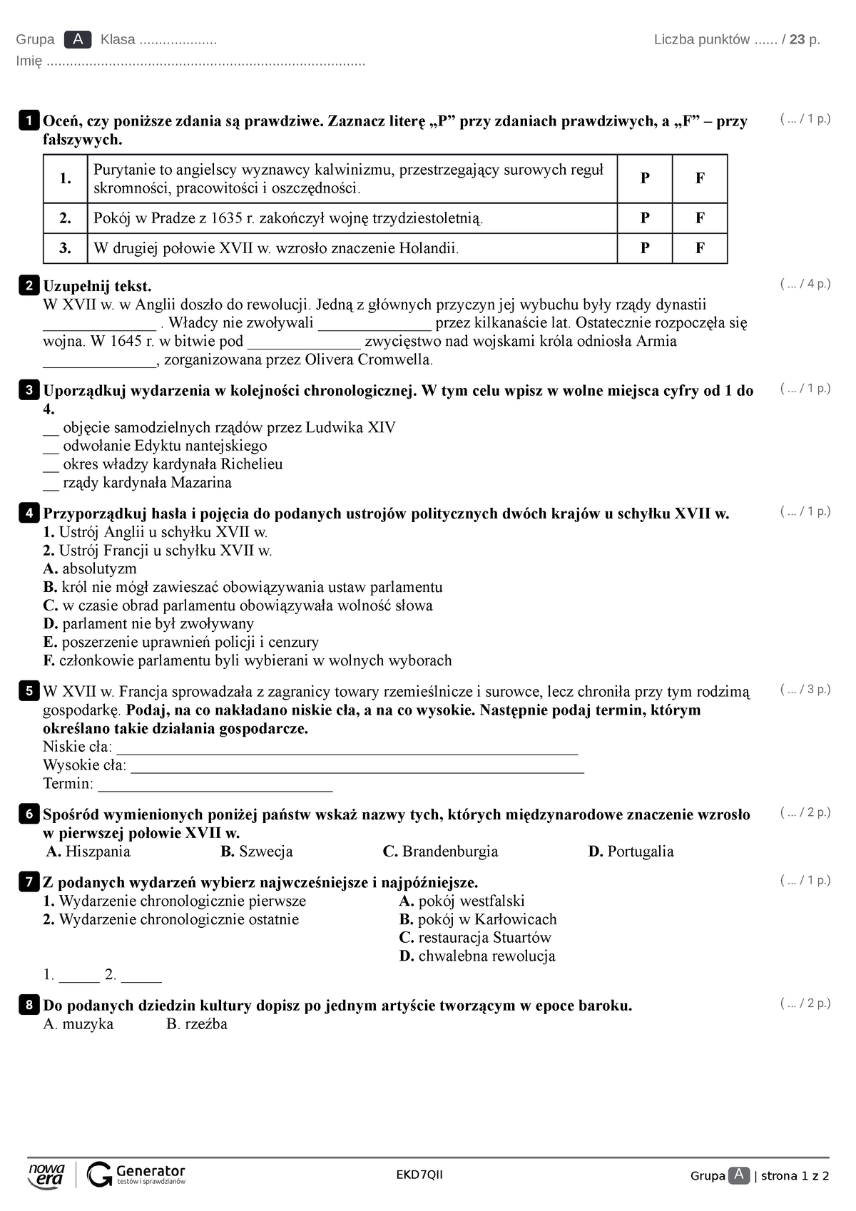 Rozdzia III - Układ Oddechowy I Układ Krążenia Test - EKD7QII Grupa A ...