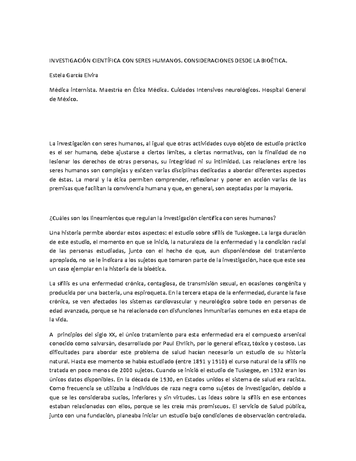 Investigación con seres humanos INVESTIGACIÓN CIENTÍFICA CON SERES