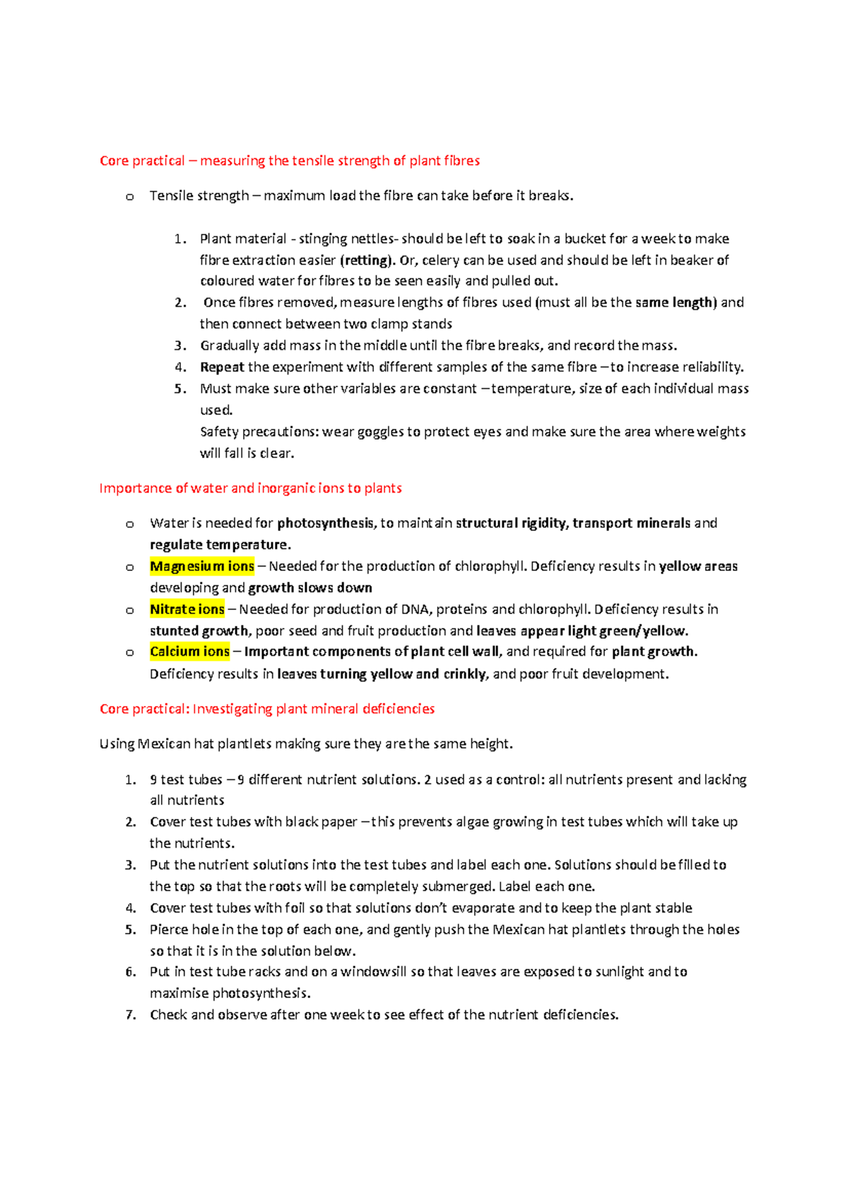 Core Practicals: Biology, Questions and Answers - Core practical ...